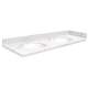 SMVT73-84.75x22-2MU-M10 Mini Custom Quartz 73-84.75-in x 22-in Vanity Top with Millwood Double Bowls, White Carrara