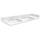 SMVT73-84.75x22-2KU-M10 Mini Custom Quartz 73-84.75-in x 22-in Vanity Top with Vail Double Bowls, White Carrara