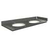 SMVT49-60.75x22-2MU-M20 Mini Custom Quartz 49-60.75-in x 22-in Vanity Top with Millwood Double Bowls, Marble Grey
