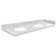 SMVT73-84.75x22-2MU-M50 Mini Custom Quartz 73-84.75-in x 22-in Vanity Top with Millwood Double Bowls, Misty Grey