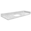 SMVT61-72.75x22-1MU-M50 Mini Custom Quartz 61-72.75-in x 22-in Vanity Top with Millwood Bowl, Misty Grey