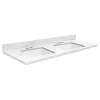 SMVTQU6122D-4-M10 61-in x 22-in Vanity Top with 4-in Centerset Faucet Hole, White Carrara
