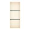 SMSTV3414-CA 14-in x 4-in x 34-in Recessed Stainless Steel Vertical Shower Storage Pod With Two Shelves, Cameo