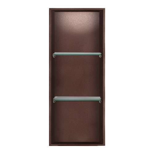 SMSTV3414-CM 14-in x 4-in x 34-in Recessed Stainless Steel Vertical Shower Storage Pod With Two Shelves, Copper Metallic