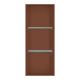 SMSTV3414-CO 14-in x 4-in x 34-in Recessed Stainless Steel Vertical Shower Storage Pod With Two Shelves, Coffee