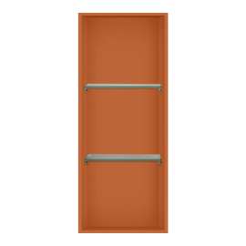 SMSTV3414-VC 14-in x 4-in x 34-in Recessed Stainless Steel Vertical Shower Storage Pod With Two Shelves, Venetian Copper