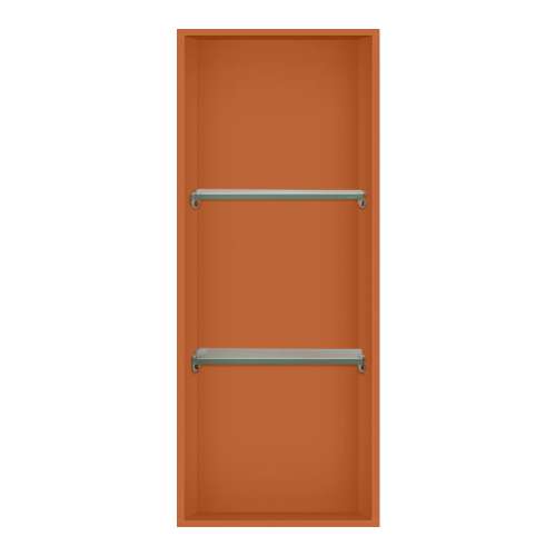 SMSTV3414-VC 14-in x 4-in x 34-in Recessed Stainless Steel Vertical Shower Storage Pod With Two Shelves, Venetian Copper