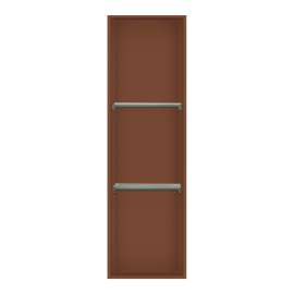 SMSTV4614-CO 14-in x 4-in x 46-in Recessed Stainless Steel Vertical Shower Storage Pod With Two Shelves, Coffee