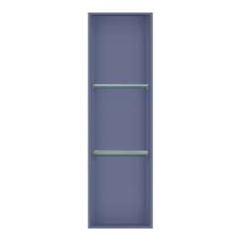 SMSTV4614-SF 14-in x 4-in x 46-in Recessed Stainless Steel Vertical Shower Storage Pod With Two Shelves, Sea Foam