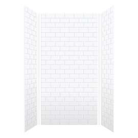 SMMW4K483696-M Monterey 48-in x 36-in x 96-in Glue To Wall 3-Piece 4mm Shower Wall Kit