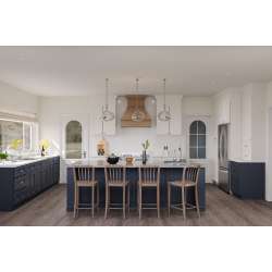 SM2DB24-RTA-FR01-NB Framington 24-in x 24-in x 35-in Ready To Assemble Remington Two Drawer Base Cabinet, Navy Blue