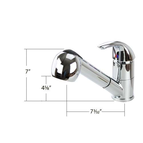 SM3521-PC Single Hole Dual Function Pull Out Spray Laundry Faucet With Single Lever Handle, Polished Chrome