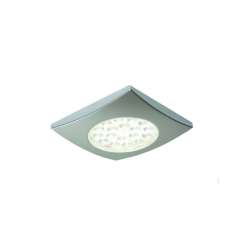 HD LED 24V 1.25W Square Surface Puck Light Aluminum in Warm White