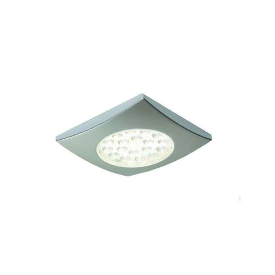 HD LED 24V 1.25W Square Surface Puck Light Aluminum in Warm White