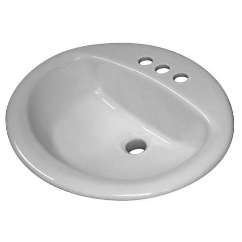 Lavatory Sink, Oval Drop-in, 4-in Centerset