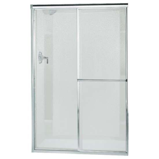 Deluxe 39 To 44-In X 65.5-In Framed Sliding Alcove Shower Door With Pebbled Glass