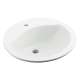 19-in x 19-in x 8-in Vitreous China Drop-In Round Bathroom Sink with Single Faucet Hole in White