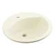 19-in x 19-in x 8-in Vitreous China Drop-In Round Bathroom Sink with Single Faucet Hole in Biscuit
