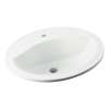 20-in x 17-in x 8-in Vitreous China Drop-In Oval Bathroom Sink with Single Faucet Hole in White