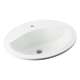 20-in x 17-in x 8-in Vitreous China Drop-In Oval Bathroom Sink with Single Faucet Hole in White