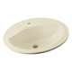 20-in x 17-in x 8-in Vitreous China Drop-In Oval Bathroom Sink with Single Faucet Hole in Biscuit