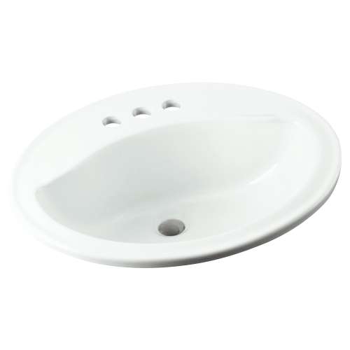 20-in x 17-in x 8-in Vitreous China Drop-In Oval Bathroom Sink with 4-in Centers