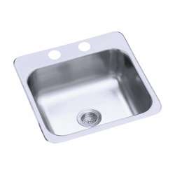 B153-1 Stainless Steel Single Bowl Kitchen Sink 15-in W x 15-in L in Satin