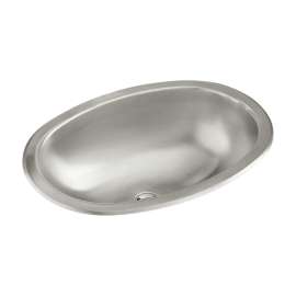 Stainless Steel Oval Bathroom Sink in Satin