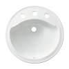 19-in x 19-in x 8-in Vitreous China Drop-In Round Bathroom Sink with 8-in Centers and Overflow in White