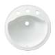 19-in x 19-in x 8-in Vitreous China Drop-In Round Bathroom Sink with 8-in Centers and Overflow in White