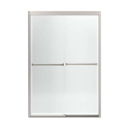 42.62-in to 47.62-in W x 69.68-in H Sliding Shower Door in Nickel with Clear Glass