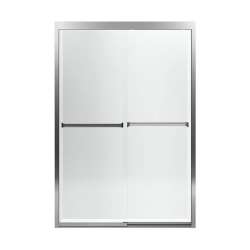 42.62-in to 47.62-in W x 69.68-in H Sliding Shower Door in Silver with Clear Glass