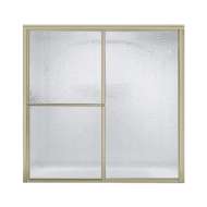 Deluxe 59.38-In X 56.25-In Framed Alcove Shower Door With Rain glass texture Glass