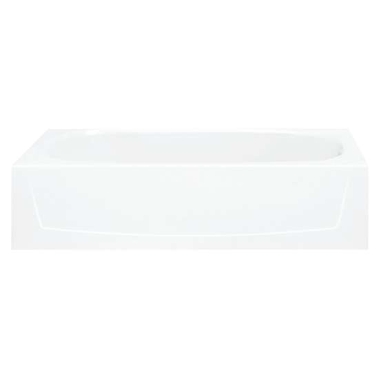 15-in x 29-in x 60.25-in Vikrell Oval in Rectangle Skirted Bathtub with Right-Hand Drain