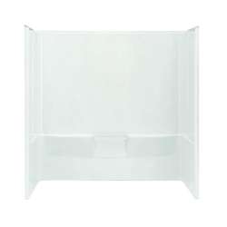 60-in L x 30.25-in W. x 60.25-in H 3-piece Direct-to-Stud Tub Wall Set with Backer in White