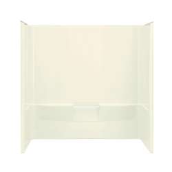 60-in L x 30.25-in W. x 60.25-in H 3-piece Direct-to-Stud Tub Wall Set with Backer in Biscuit