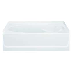 16-in x 36-in x 60.25-in Vikrell Oval in Rectangle Skirted Bathtub with Left-Hand Drain