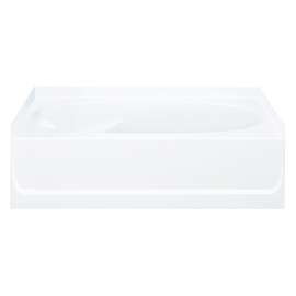 16-in x 36-in x 60.25-in Vikrell Oval in Rectangle Skirted Bathtub with Right-Hand Drain