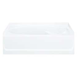 16-in x 42-in x 60.25-in Vikrell Oval in Rectangle Skirted Bathtub with Left-Hand Drain