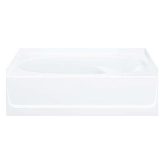 16-in x 42-in x 60.25-in Vikrell Oval in Rectangle Skirted Bathtub with Left-Hand Drain