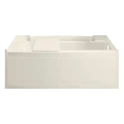 15-in x 33.25-in x 60-in Vikrell Rectangular Alcove Bathtub with Right-Hand Drain in Biscuit