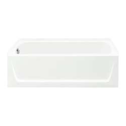 28.38-in x 60-in x 30-in Vikrell Rectangular Skirted Bathtub with Left-Hand Drain and Wall Surround in White