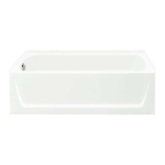 28.38-in x 60-in x 30-in Vikrell Rectangular Skirted Bathtub with Left-Hand Drain and Wall Surround in White