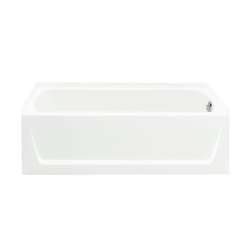 28.38-in x 60-in x 30-in Vikrell Rectangular Skirted Bathtub with Right-Hand Drain and Wall Surround in White