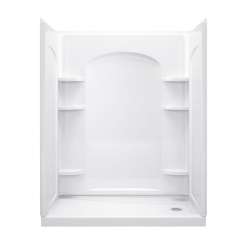 32-in W 60-in L x 74.5-in H 4-Piece Shower Stall with Age-in-Place Backers in White