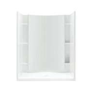 77-in x 36-in x 48-in Vikrell Wall and Floor 4-Piece Alcove Shower Kit in White