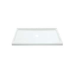 48-in x 34-in Shower Base, Walls and Door Kit, in White/Chrome with Clear Glass