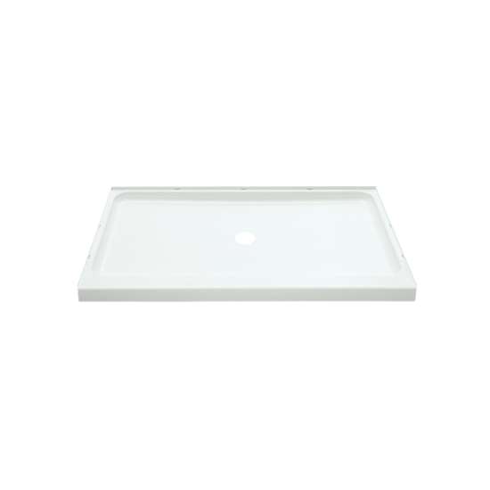 48-in x 34-in Shower Base, Walls and Door Kit, in White/Nickel with Clear Glass