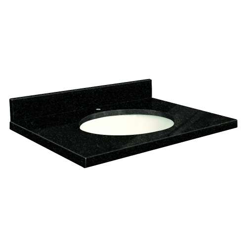 31in x 22in 2cm Thick Granite Vanity Top with Butterfly Edge Profile in Absolute Black