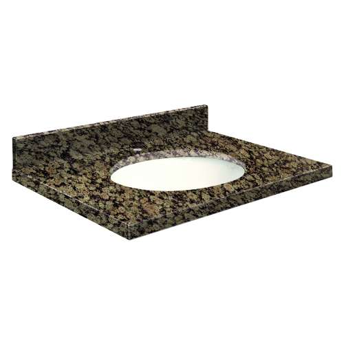 31in x 19in 2cm Thick Granite Vanity Top with Bevel Edge Profile in Baltic Brown